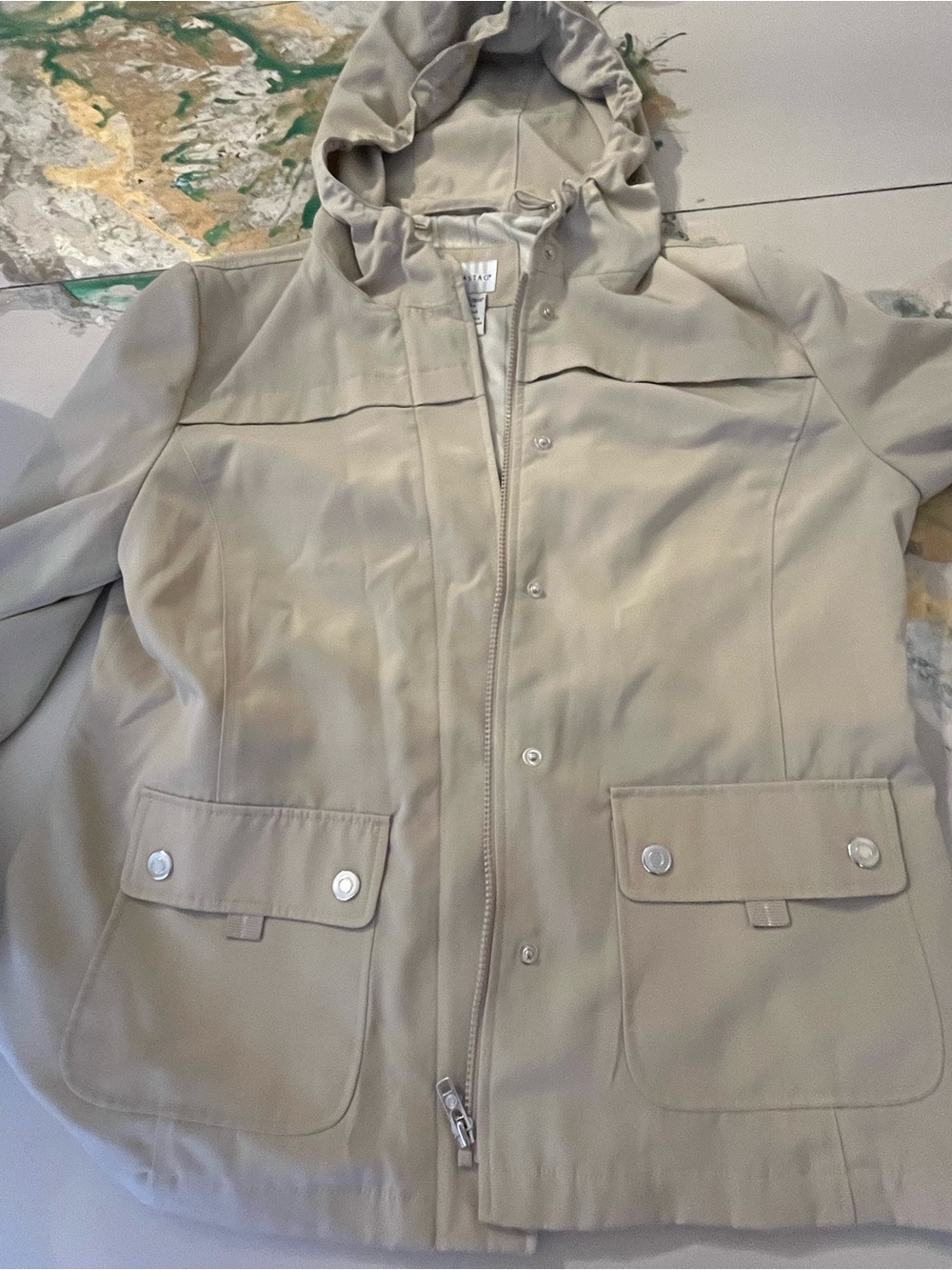 White Stag Light Beige Hooded Women's Jacket - Casual Water-Resistant Coat